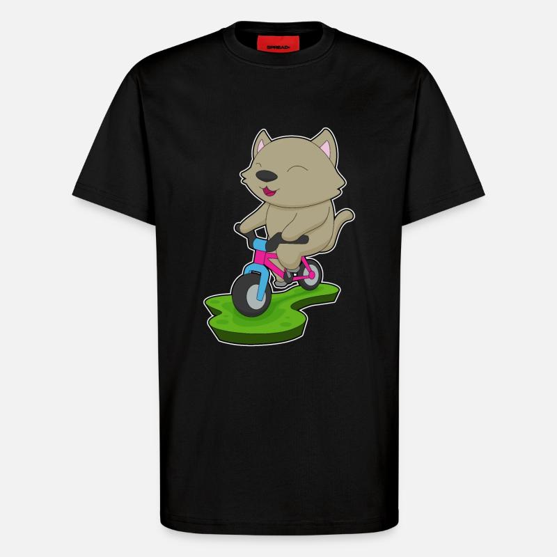Vélo de chat - T-shirt bio décontracté fabriqué en UE - SOLID BLACK