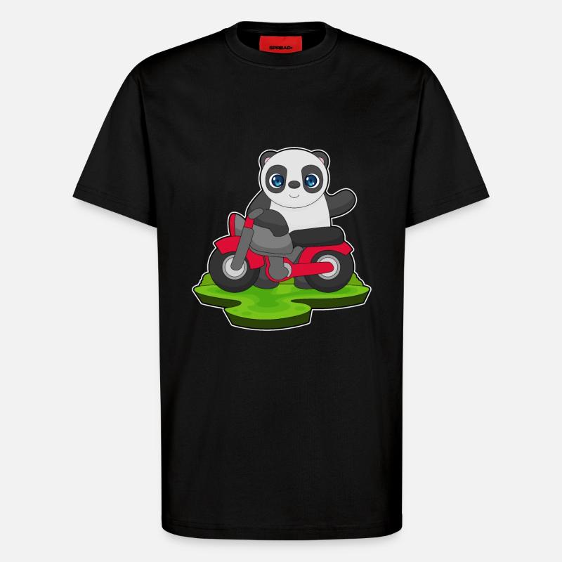 Panda Motorrad - T-Shirt - made by SPREAD - SOLID BLACK