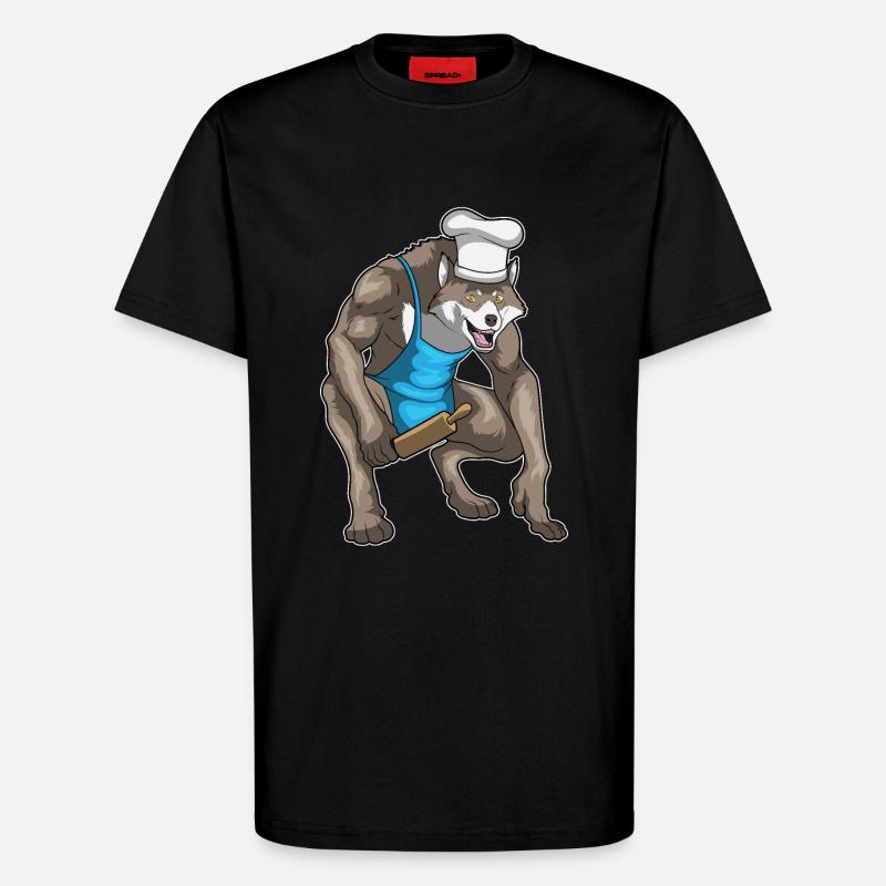 Werwolf Halloween Bäcker - T-Shirt - made by SPREAD - SOLID BLACK