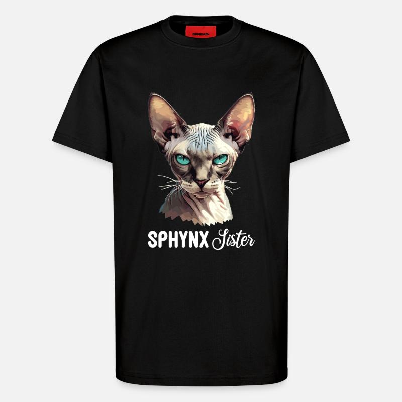 Sphynx Kätzchen Sphynx Katze - T-Shirt - made by SPREAD - SOLID BLACK
