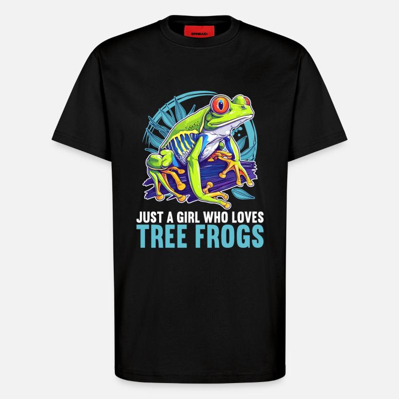 Tree Frog Baumfrösche Baumfrosch - T-Shirt - made by SPREAD - SOLID BLACK