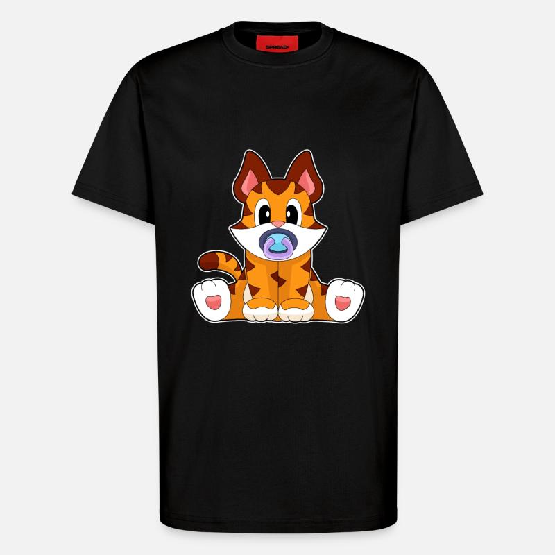 Tiger pacifier - T-Shirt - made by SPREAD - SOLID BLACK
