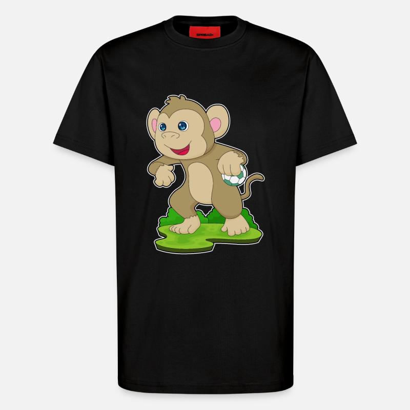 Monkey handball player handball - T-Shirt - made by SPREAD - SOLID BLACK