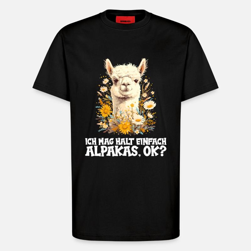 Alpaca Alpacas Alpaca - T-Shirt - made by SPREAD - SOLID BLACK