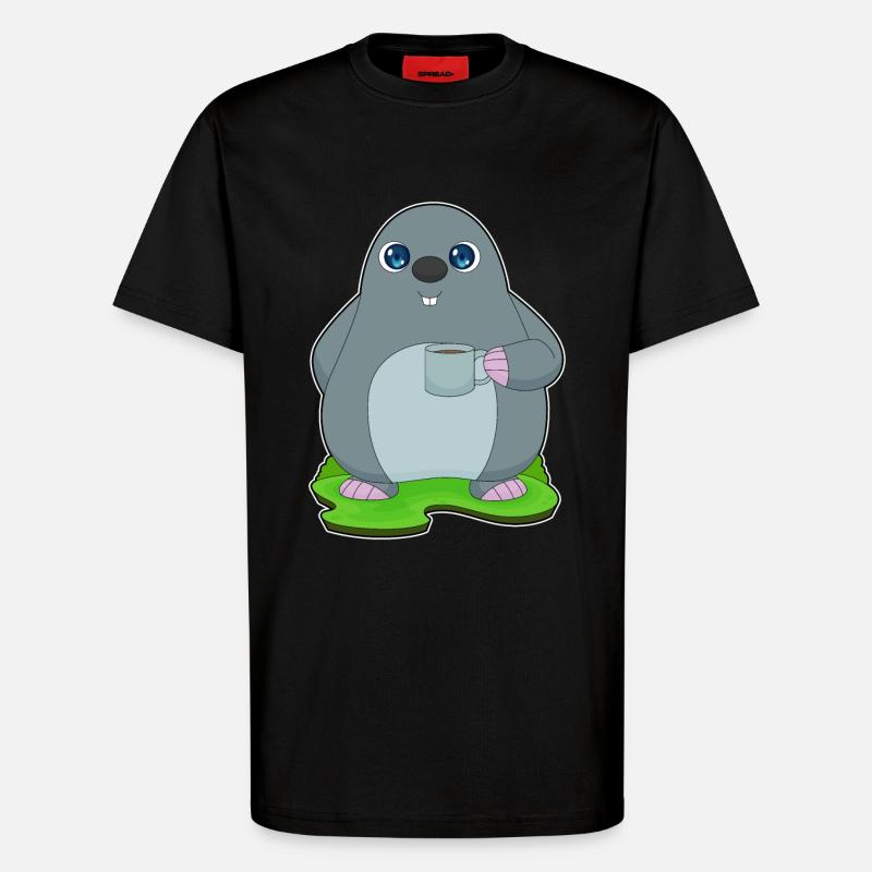Mole Coffee Tassee - T-Shirt - made by SPREAD - SOLID BLACK