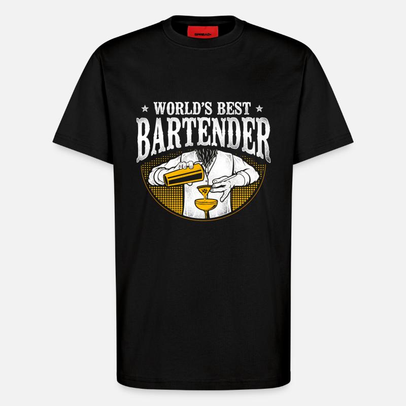 Bartender Mixologist World's Best - T-Shirt - made by SPREAD - SOLID BLACK