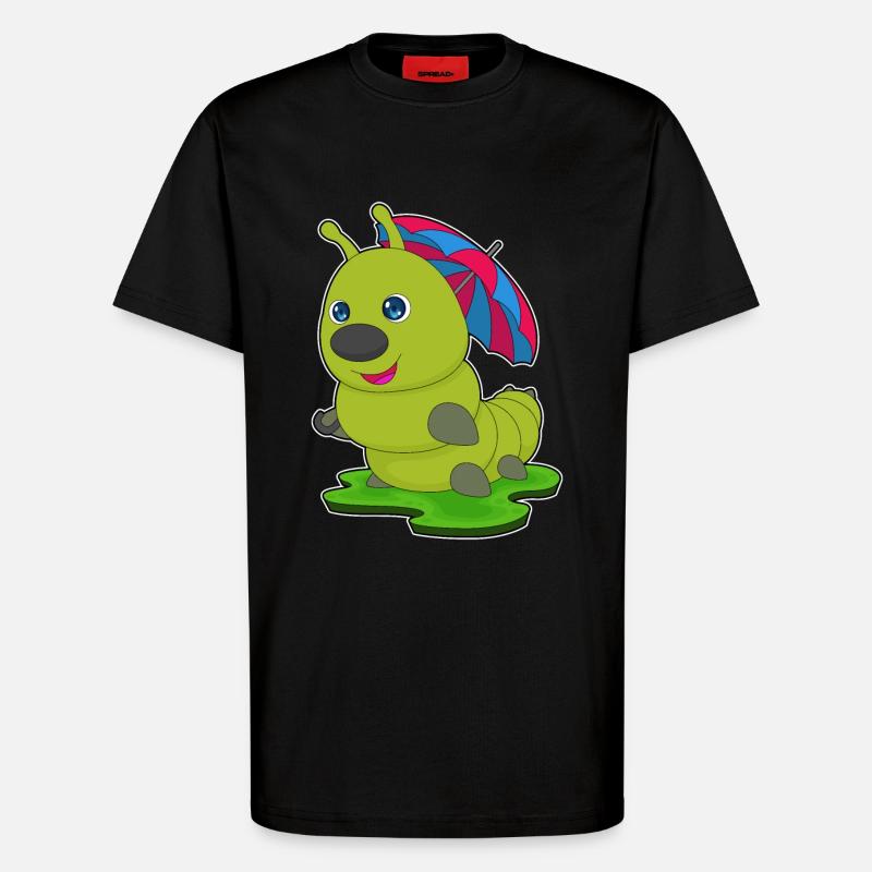 Raupe Regenschirm - T-Shirt - made by SPREAD - SOLID BLACK