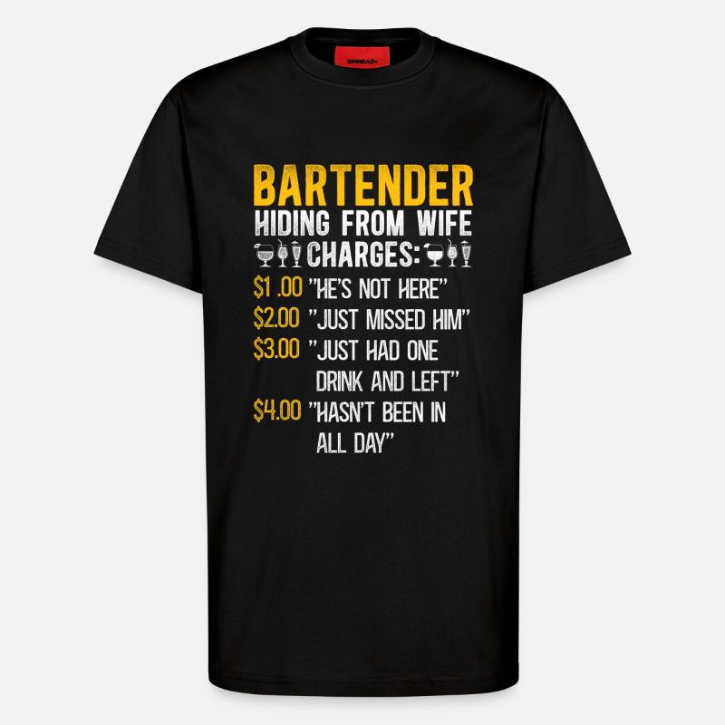 Bartender Mixologist Bartender - T-Shirt - made by SPREAD - SOLID BLACK