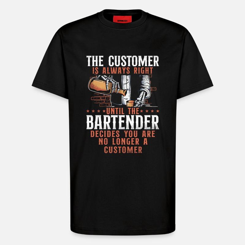 Barman Mixologue Le Client - T-shirt bio décontracté fabriqué en UE - SOLID BLACK