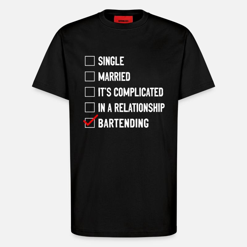 Bartender Mixologist Single - T-Shirt - made by SPREAD - SOLID BLACK