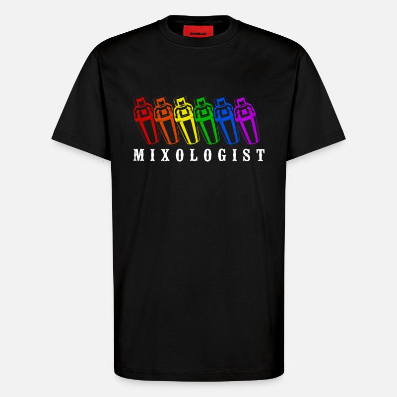 Bartender Mixologist Rainbow - T-Shirt - made by SPREAD - SOLID BLACK
