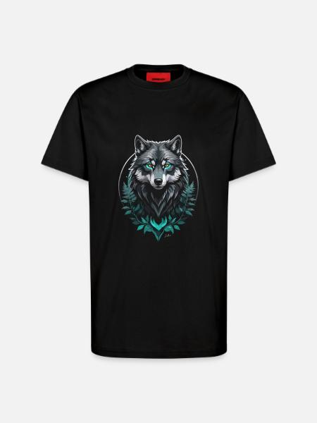 Forest Arctic Wolf - T-Shirt - made by SPREAD - SOLID BLACK