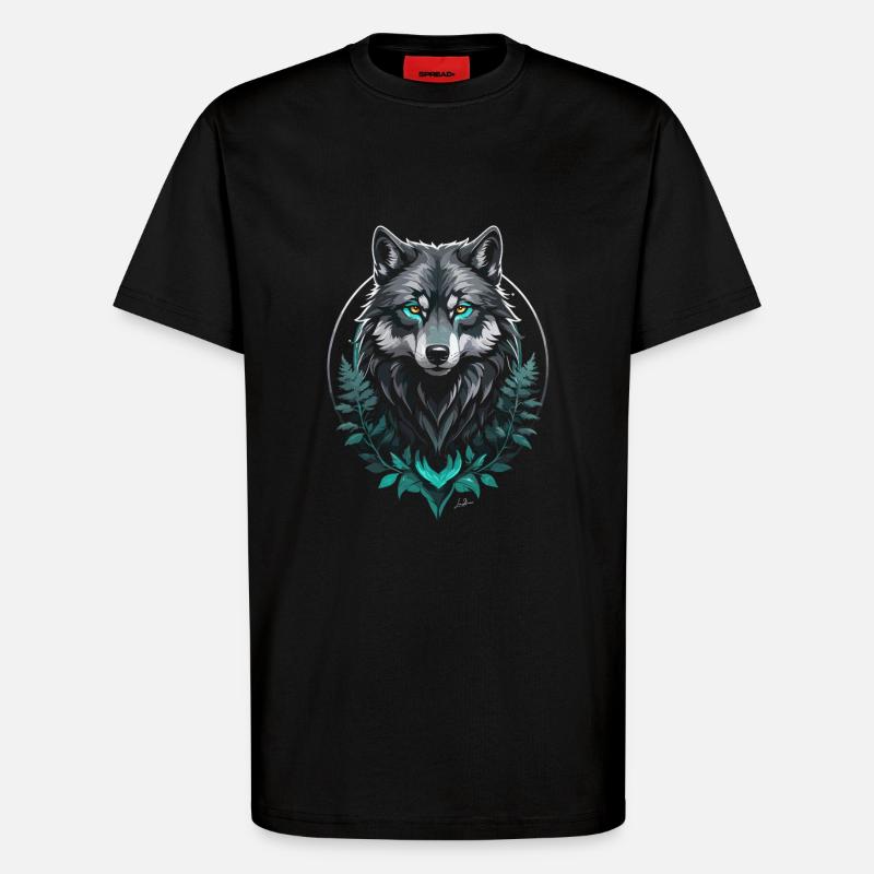 Forest Arctic Wolf - T-Shirt - made by SPREAD - SOLID BLACK