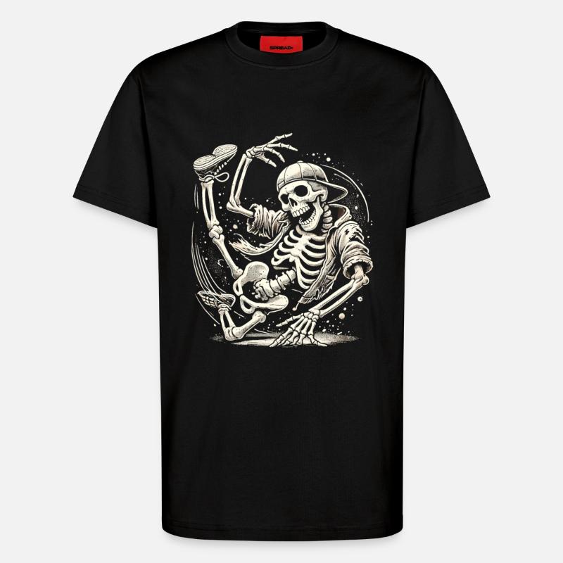 Skeleton Breakdance Master - T-shirt bio décontracté fabriqué en UE - SOLID BLACK