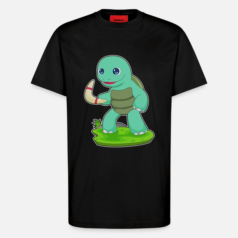 Turtle Boomerang - T-Shirt - made by SPREAD - SOLID BLACK