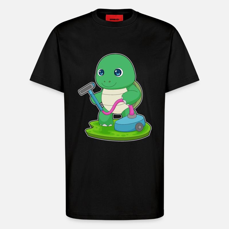 Turtle Cleaner Vacuum Cleaner - T-Shirt - made by SPREAD - SOLID BLACK