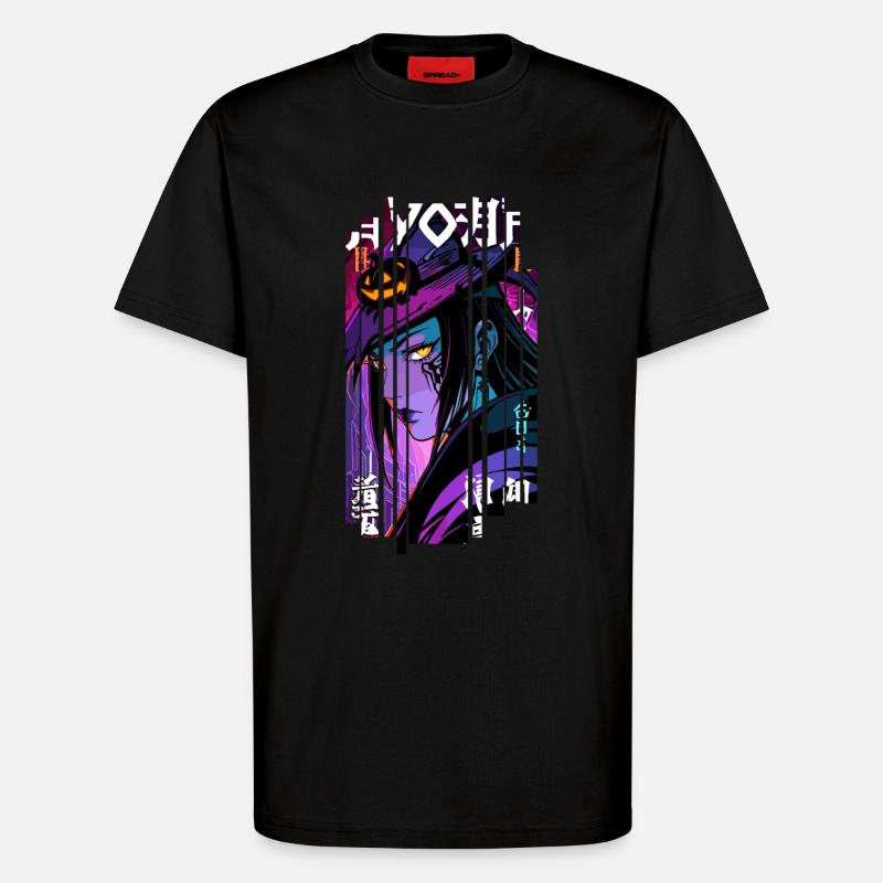Halloween - Witch Geometric Effect Mauve - T-Shirt - made by SPREAD - SOLID BLACK