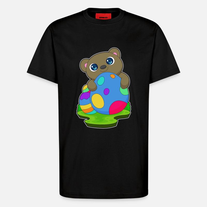 Bär Ostern Ostereier - T-Shirt - made by SPREAD - SOLID BLACK
