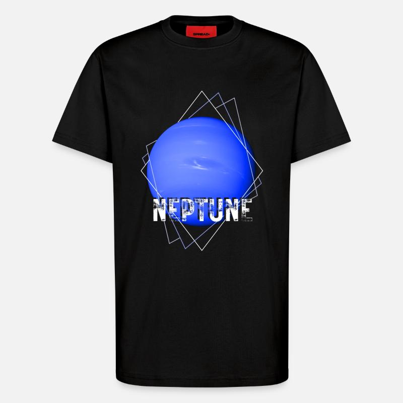Neptun Planet - T-Shirt - made by SPREAD - SOLID BLACK