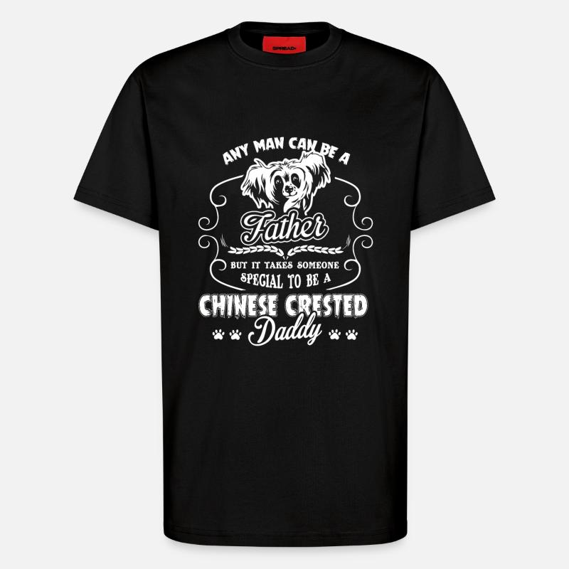 Chinese Crested Daddy - T-Shirt - made by SPREAD - SOLID BLACK