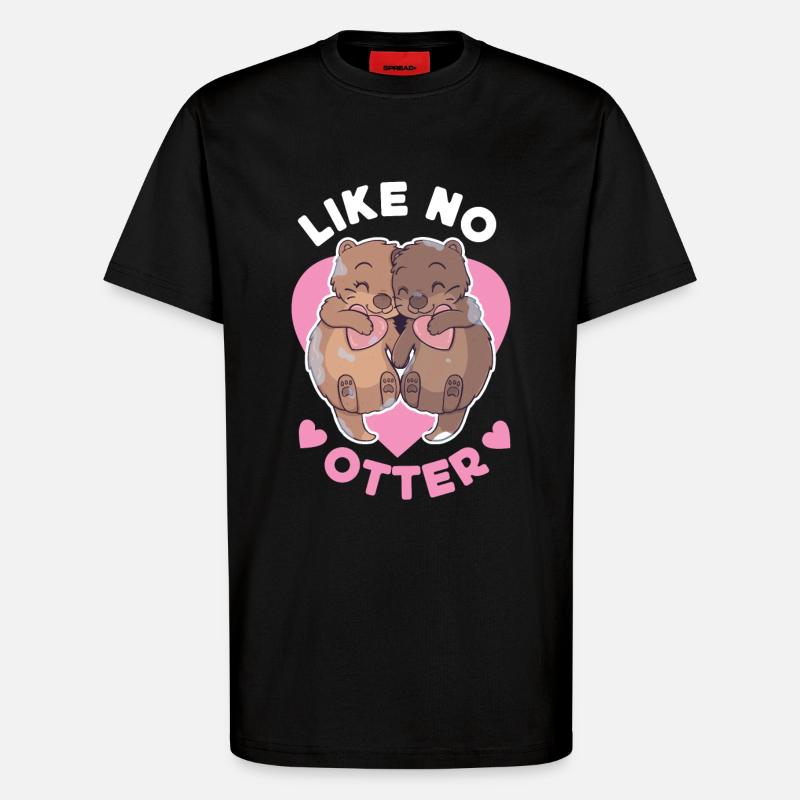 Otter Pun Like No Otter - T-Shirt - made by SPREAD - SOLID BLACK
