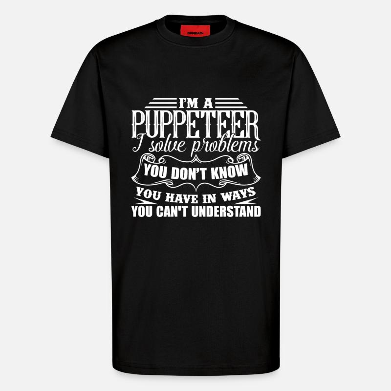 Puppeteer Solves Problems - T-Shirt - made by SPREAD - SOLID BLACK