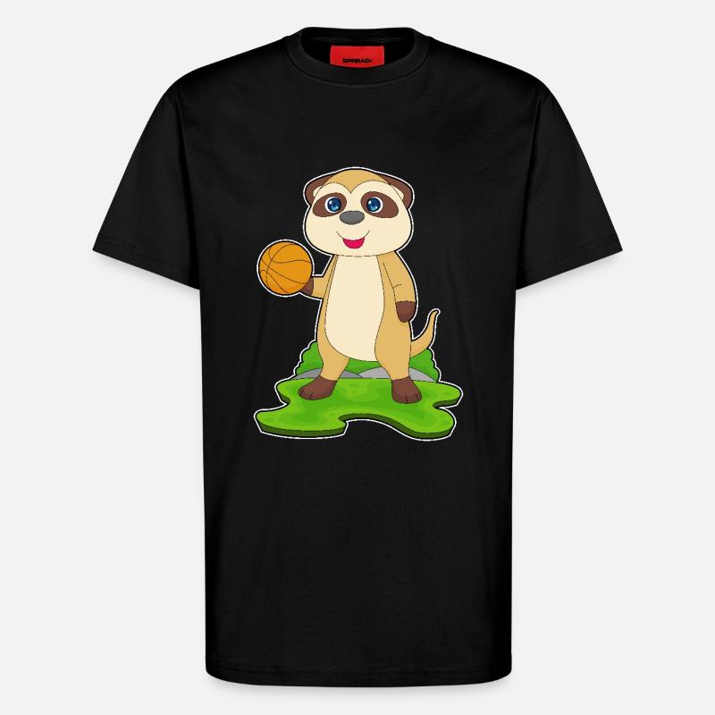 Meerkat Basketteur Basketteur - T-shirt bio décontracté fabriqué en UE - SOLID BLACK