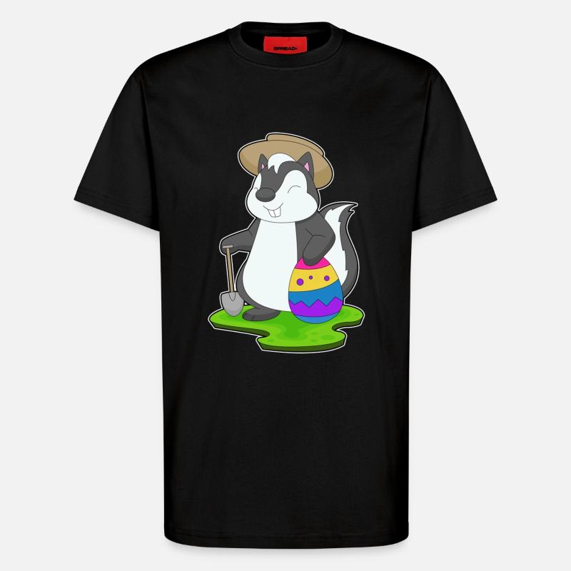Skunk Easter Farmer - T-Shirt - made by SPREAD - SOLID BLACK