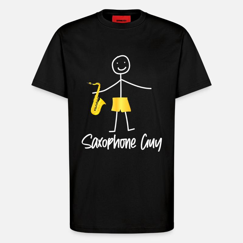 Saxophone Saxophone Guy - T-Shirt - made by SPREAD - SOLID BLACK