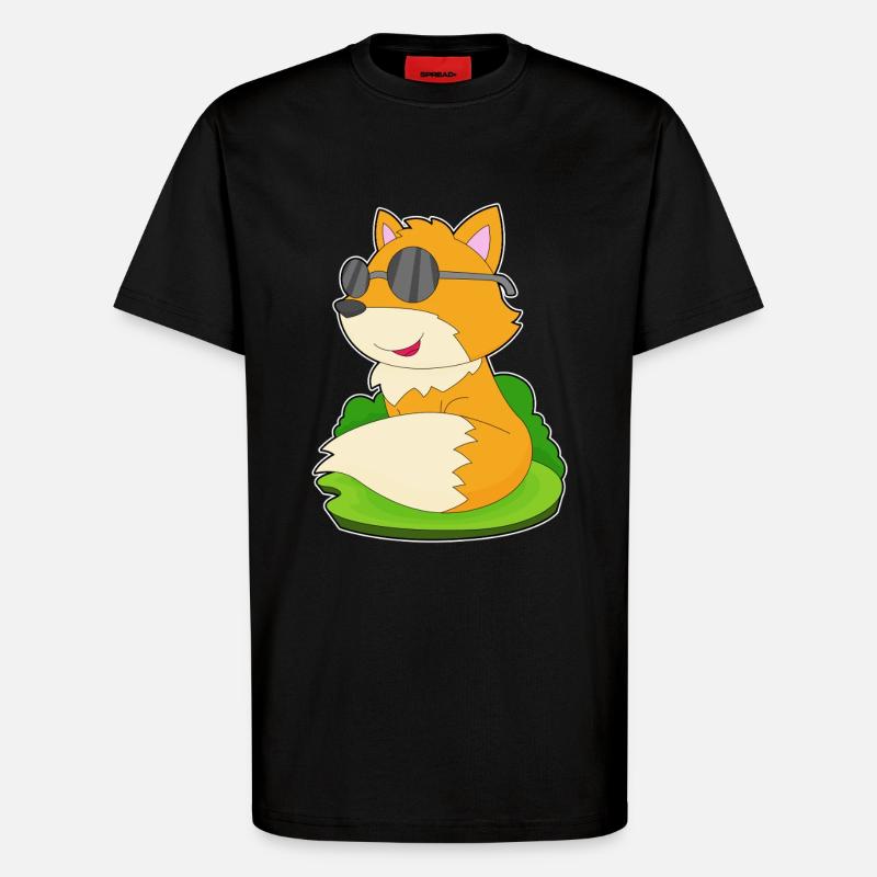 Fuchs Sonnenbrille - T-Shirt - made by SPREAD - SOLID BLACK