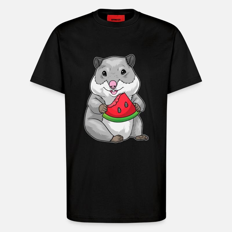 Hamster Pastèque - T-shirt bio décontracté fabriqué en UE - SOLID BLACK
