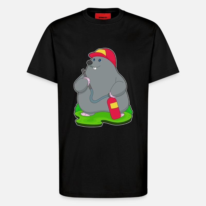 Extincteur de pompier taupe - T-shirt bio décontracté fabriqué en UE - SOLID BLACK