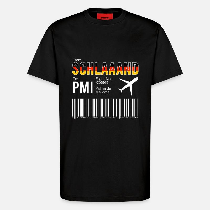 Mallorca boarding pass - T-Shirt - made by SPREAD - SOLID BLACK