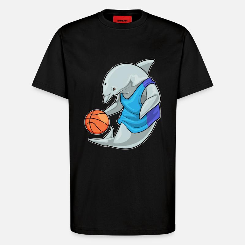 Dolphin Basketteur Basketteur - T-shirt bio décontracté fabriqué en UE - SOLID BLACK