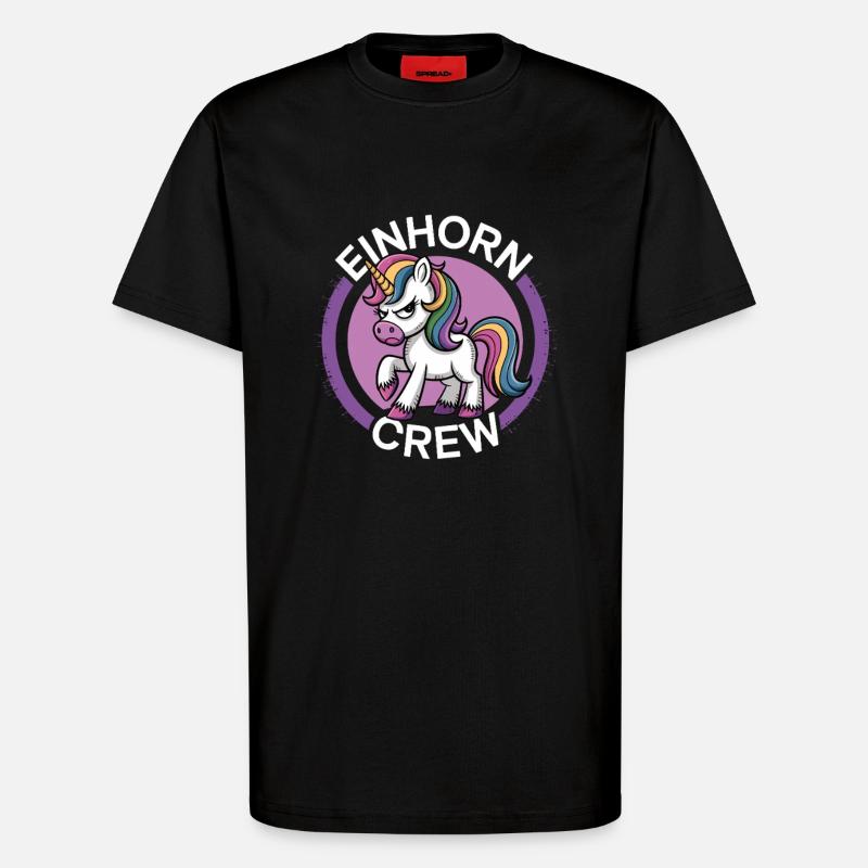 Einhorn crew - T-Shirt - made by SPREAD - SOLID BLACK