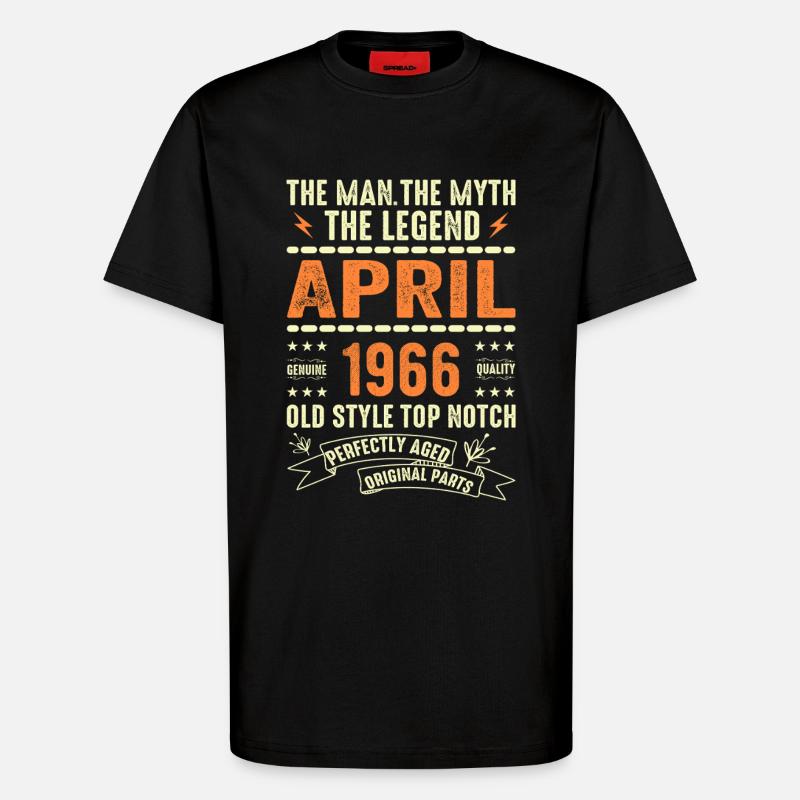 April 1966, APRIL 1966 - T-Shirt - made by SPREAD - SOLID BLACK