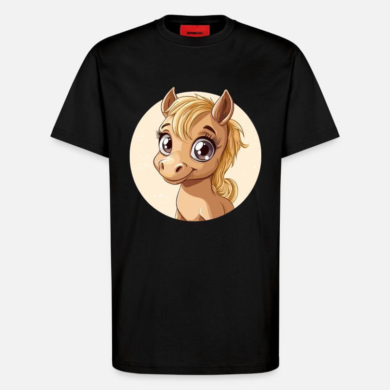 Fröhliches Pony - T-Shirt - made by SPREAD - SOLID BLACK
