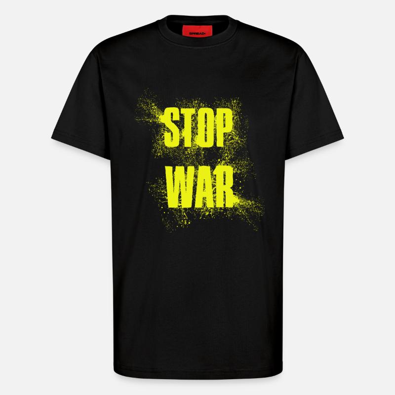 STOP WAR – NO WAR - PEACE - T-Shirt - made by SPREAD - SOLID BLACK