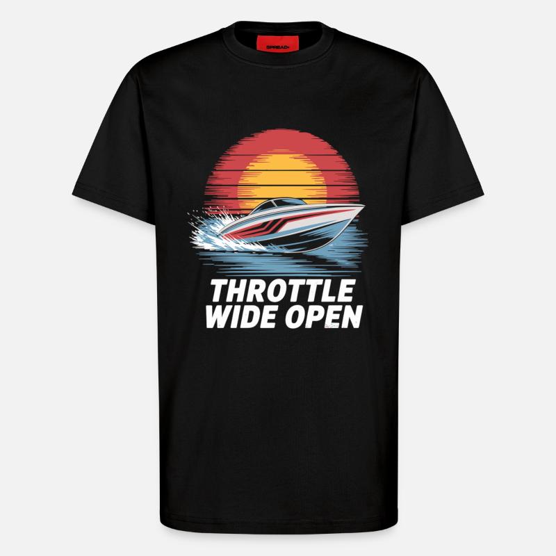 Speedboot Abenteuer Shirt - T-Shirt - made by SPREAD - SOLID BLACK