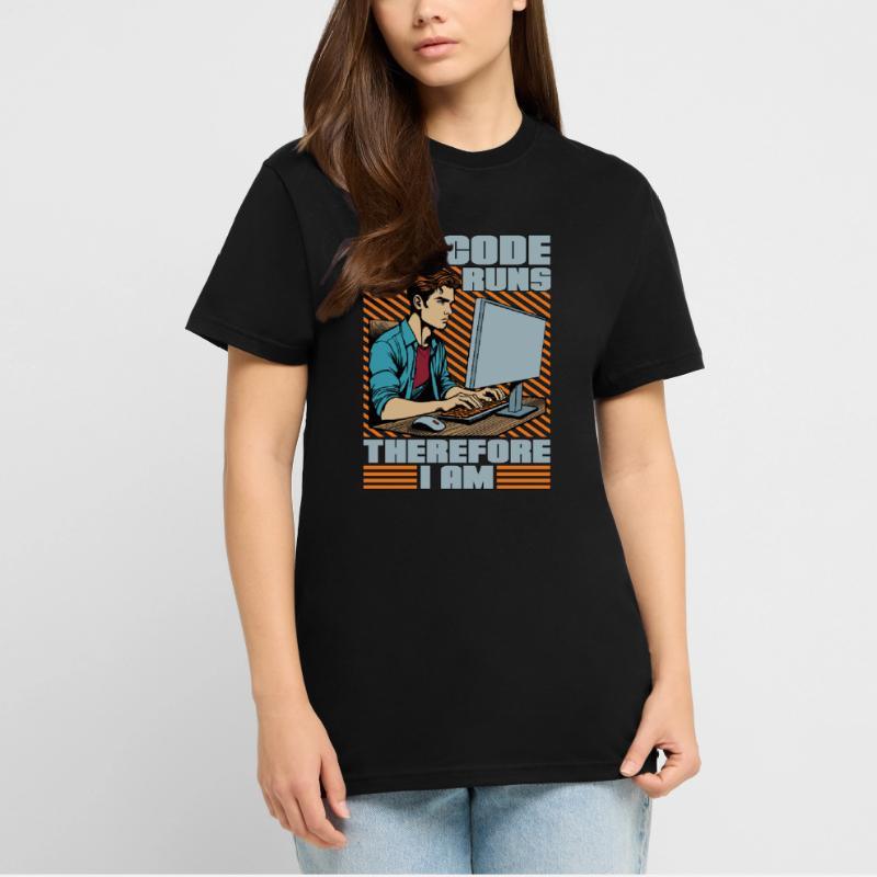Coder My Code Runs Therefore I Am Web Developer T-Shirt - made by SPREAD