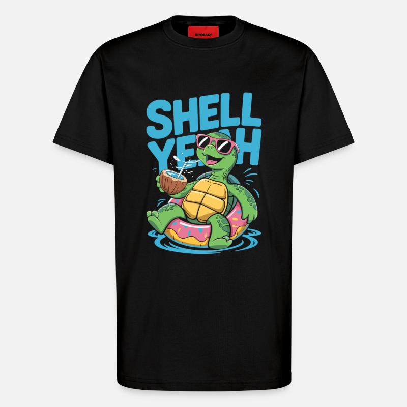 Shell Yeah – Chillige Schildkröte - T-Shirt - made by SPREAD - SOLID BLACK