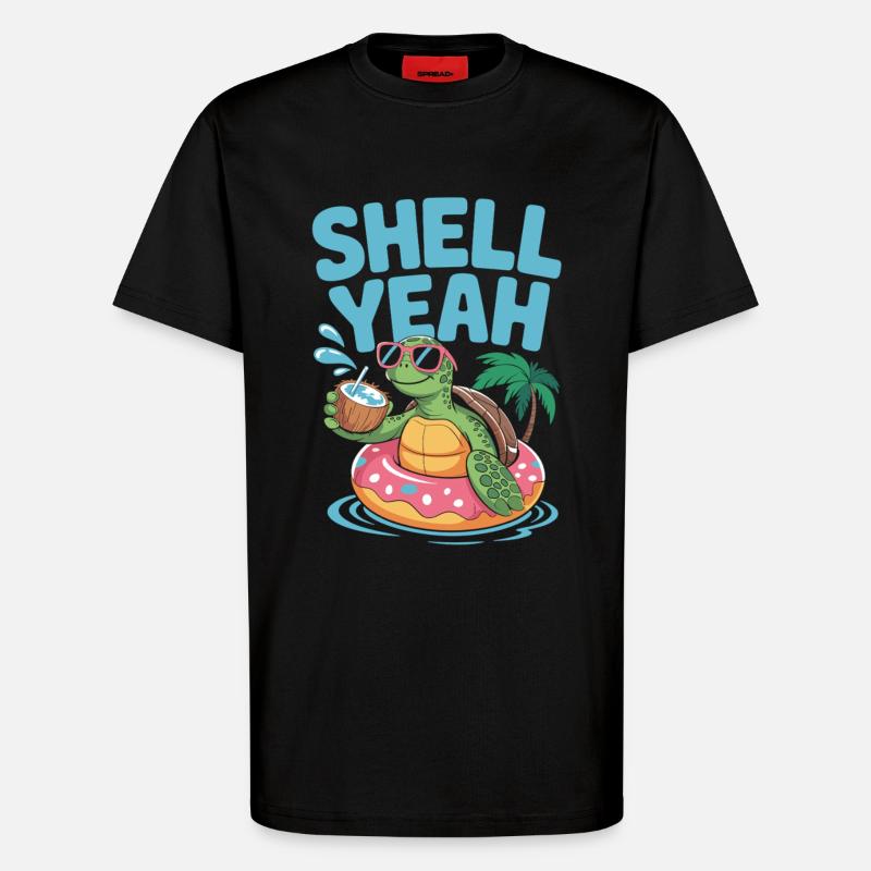 Sommer mit Stil – Turtle Time - T-Shirt - made by SPREAD - SOLID BLACK
