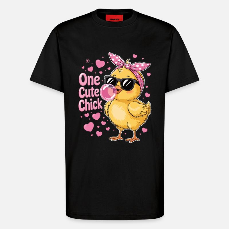 Poussin mignon – effronté et élégant - T-shirt bio décontracté fabriqué en UE - SOLID BLACK