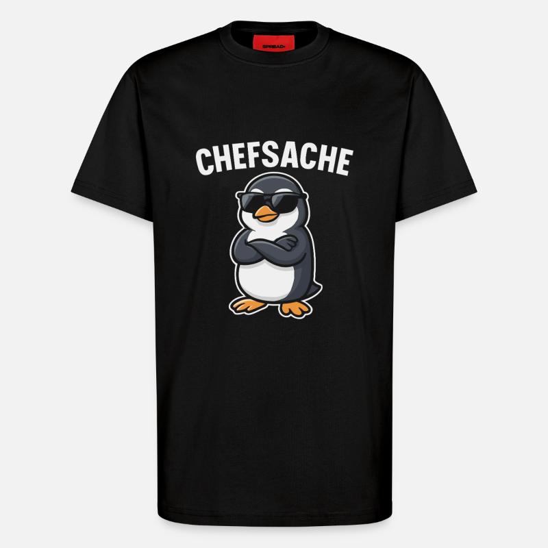 Chefsache Pinguin - T-Shirt - made by SPREAD - SOLID BLACK