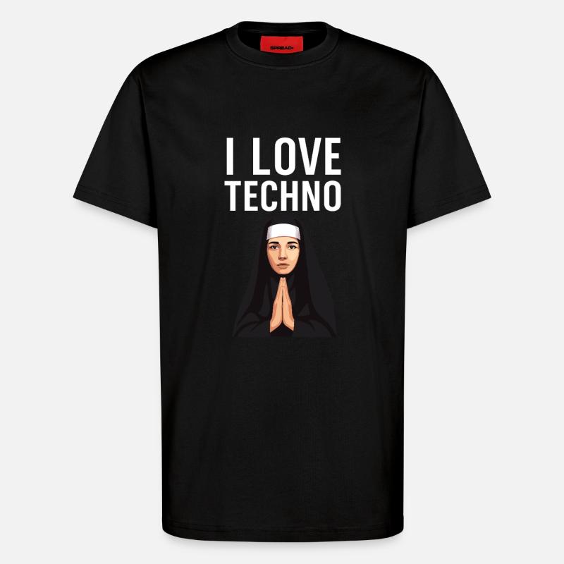 Techno ist meine Religion - T-Shirt - made by SPREAD - SOLID BLACK