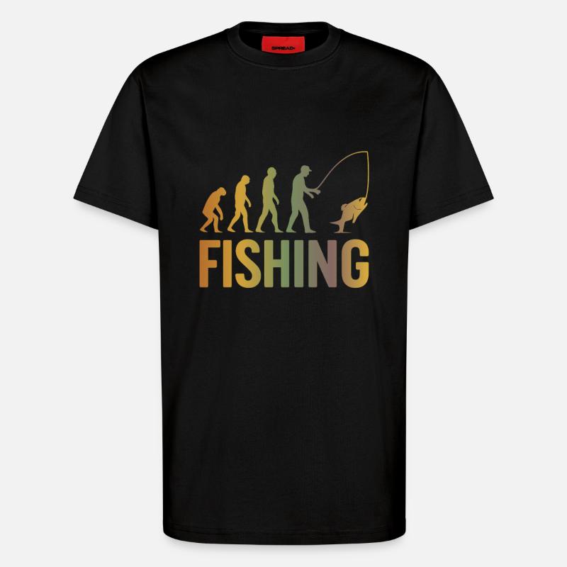 Evolution pour la pêche - T-shirt bio décontracté fabriqué en UE - SOLID BLACK