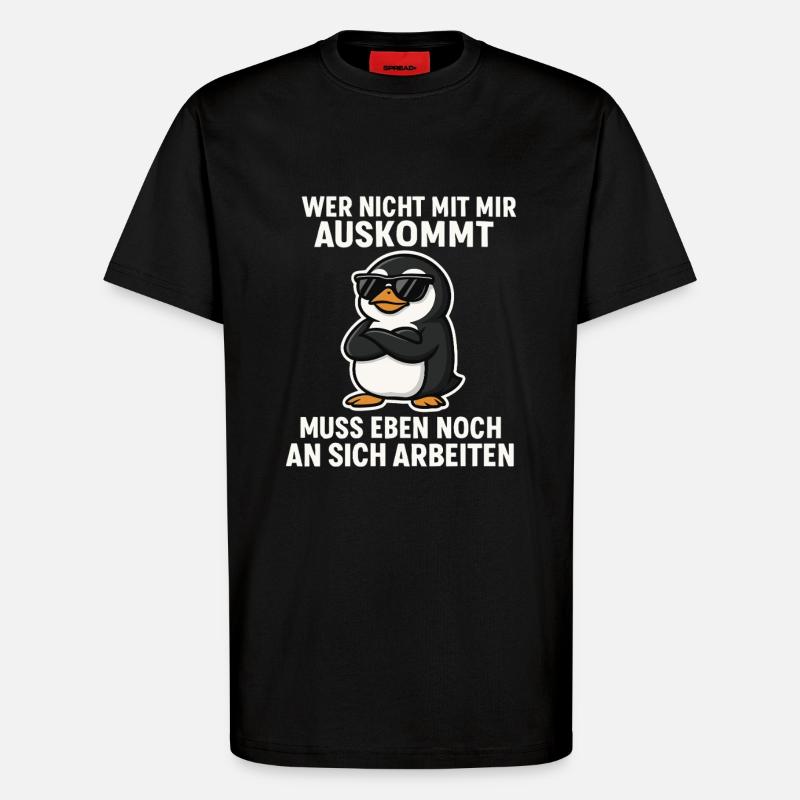 Dicton de pingouin cool - T-shirt bio décontracté fabriqué en UE - SOLID BLACK
