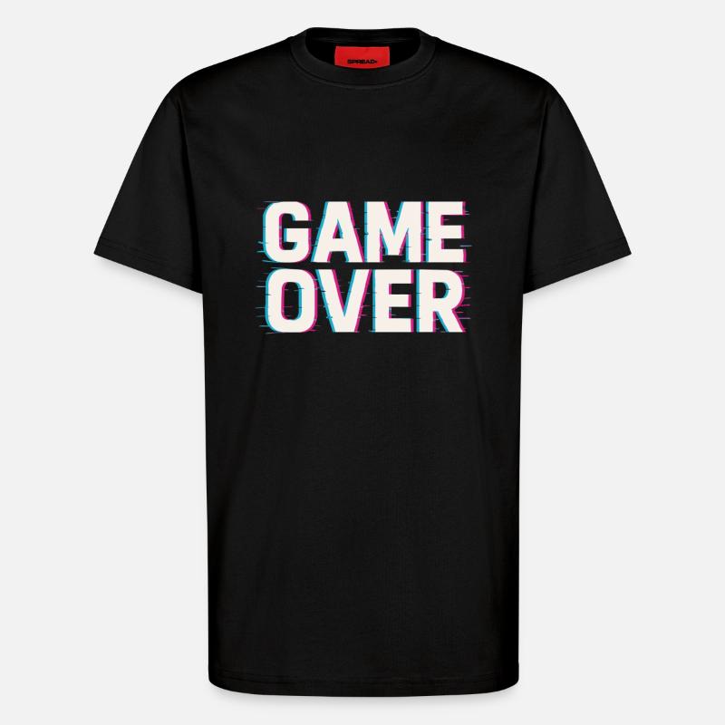 Game Over – Glitch Effekt - T-Shirt - made by SPREAD - SOLID BLACK