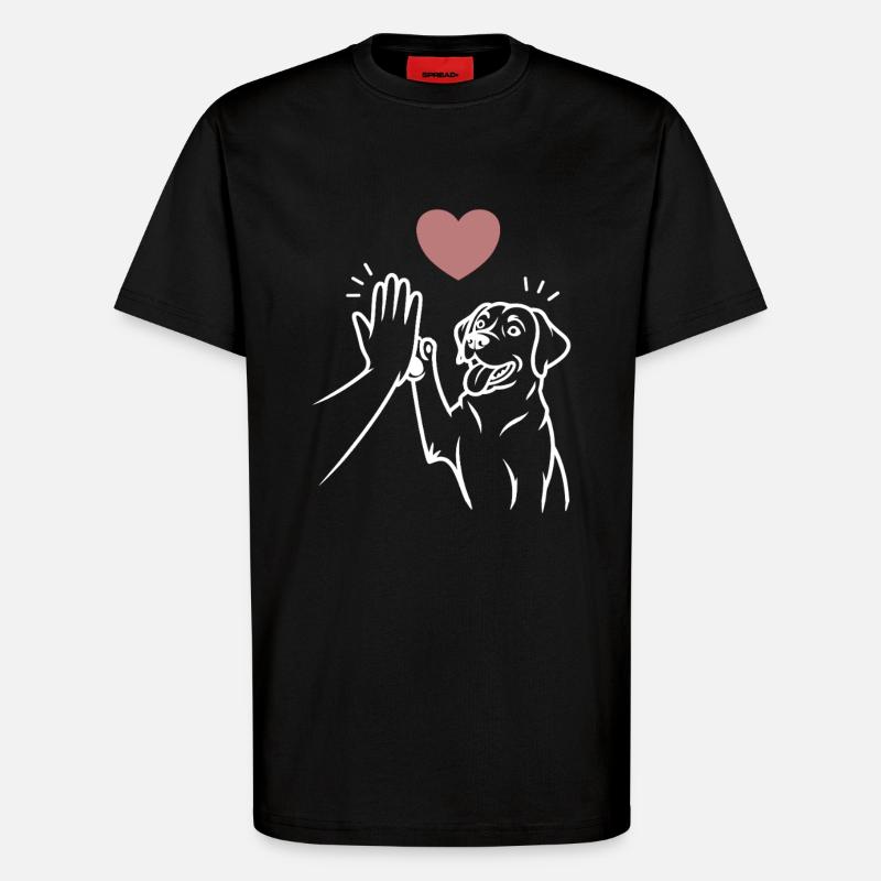 Labrador high five - T-shirt bio décontracté fabriqué en UE - SOLID BLACK