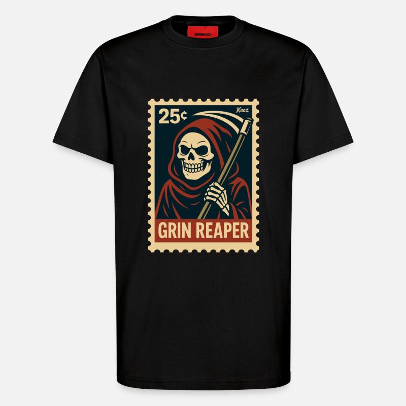 Der grinsende Sensenmann - T-Shirt - made by SPREAD - SOLID BLACK